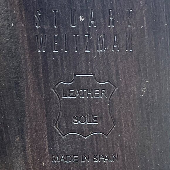 Stuart Weitzman Women’s White Leather Gold Tips Slingback Kitten Heels Size 8.5N - Picture 9 of 10